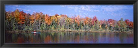 Framed Man in Canoe nr Antigo WI USA Print