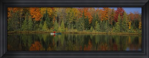 Framed Reflection of trees in water, near Antigo, Wisconsin, USA Print