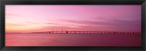 Framed Dawn, Chesapeake Bay Bridge, Maryland, USA Print