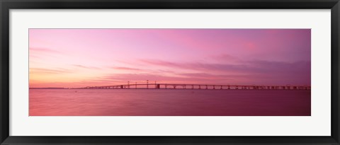 Framed Dawn, Chesapeake Bay Bridge, Maryland, USA Print