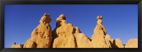 Framed Low angle view of rock formations, Queens Garden, Bryce Canyon National Park, Utah, USA Print