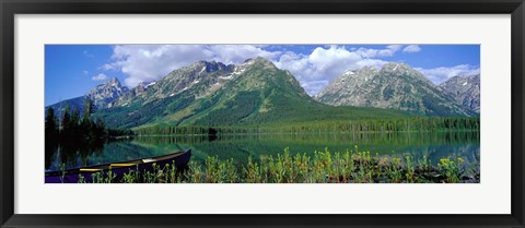 Framed Canoe Leigh Lake, Grand Teton National Park Print