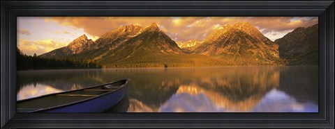 Framed Mountains Reflecting in Canoe Leigh Lake, Grand Teton National Park Print