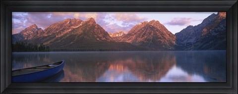 Framed Reflection of mountains in a lake, Leigh Lake, Grand Teton National Park, Wyoming, USA Print
