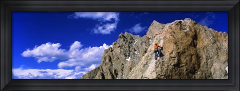 Framed Rock Climber Grand Teton National Park WY USA Print