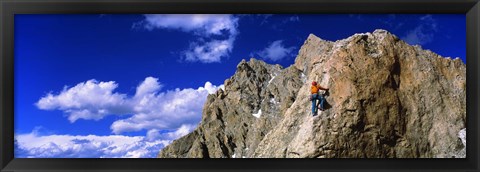 Framed Rock Climber Grand Teton National Park WY USA Print