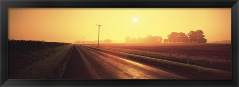 Framed Sunrise Road Maryland USA Print