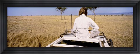 Framed Kenya, Maasai Mara, safari Print