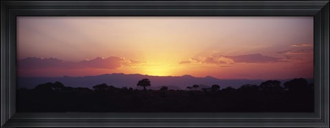 Framed Sunset over a landscape, Tarangire National Park, Tanzania Print