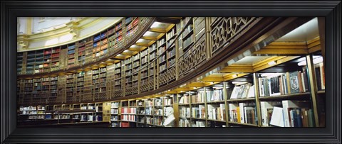 Framed Bookcase in a library, British Museum, London, England Print