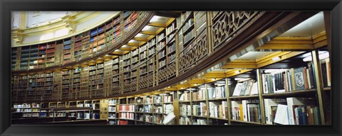 Framed Bookcase in a library, British Museum, London, England Print