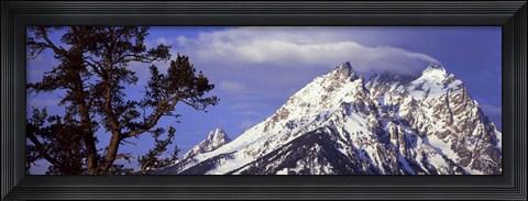 Framed Clouds over snowcapped mountains, Grand Teton National Park, Wyoming, USA Print