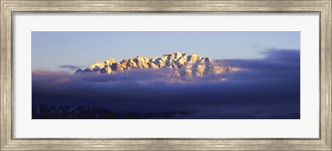 Framed Snowcapped Mountains at Dawn, Grand Teton National Park Print