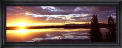Framed Storm clouds over a lake at sunrise, Jenny Lake, Grand Teton National Park, Wyoming, USA Print