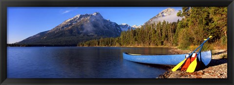 Framed Canoe at Leigh Lake, Grand Teton National Park, Wyoming Print