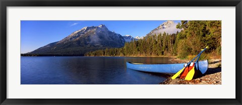 Framed Canoe at Leigh Lake, Grand Teton National Park, Wyoming Print