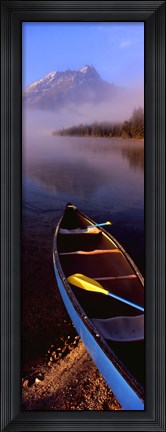 Framed Canoe and Leigh Lake in the Fog, Grand Teton National Park, Wyoming Print