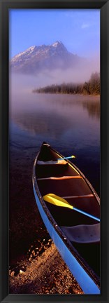 Framed Canoe and Leigh Lake in the Fog, Grand Teton National Park, Wyoming Print