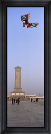 Framed Tourists in front of a monument, Beijing Monument To The People&#39;s Heroes, Tiananmen Square, Beijing, China Print