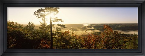 Framed Forest in autumn at sunset, Ottawa National Forest, Upper Peninsula, Michigan, USA Print