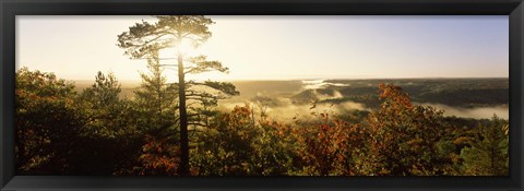 Framed Forest in autumn at sunset, Ottawa National Forest, Upper Peninsula, Michigan, USA Print