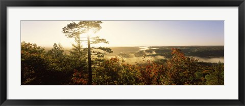 Framed Forest in autumn at sunset, Ottawa National Forest, Upper Peninsula, Michigan, USA Print