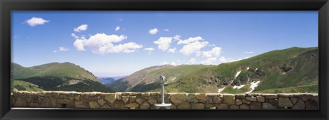 Framed Coin operated binoculars on an observation point, Rocky Mountain National Park, Colorado, USA Print