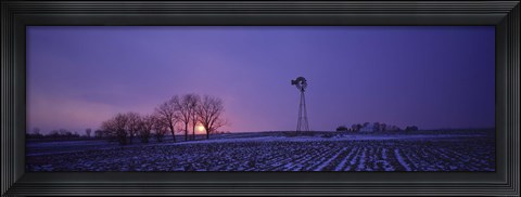 Framed Windmill in a field, Illinois, USA Print