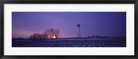 Framed Windmill in a field, Illinois, USA Print