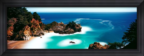 Framed Rock formations at the coast, Big Sur, California, USA Print