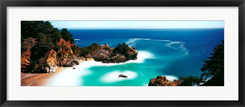 Framed Rock formations at the coast, Big Sur, California, USA Print