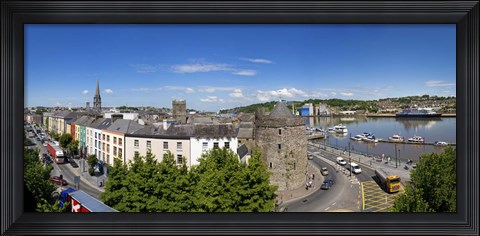 Framed Quayside, Reginald&#39;s Tower, River Suir, Waterford City, County Waterford, Republic of Ireland Print