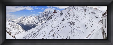 Framed Snow covered mountain range, Stelvio Pass, Italy Print