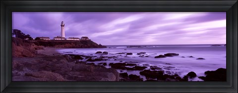 Framed Lighthouse on the coast, Pigeon Point Lighthouse, California, USA Print