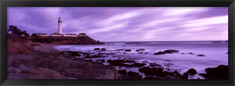 Framed Lighthouse on the coast, Pigeon Point Lighthouse, California, USA Print