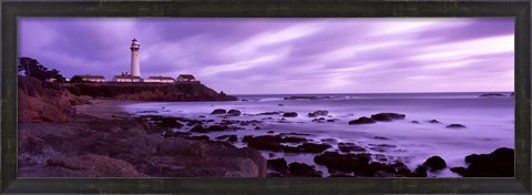 Framed Lighthouse on the coast, Pigeon Point Lighthouse, California, USA Print
