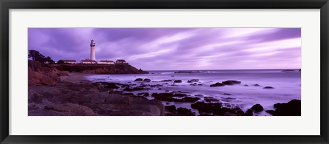 Framed Lighthouse on the coast, Pigeon Point Lighthouse, California, USA Print