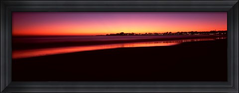 Framed Beach at sunset, Santa Cruz, Santa Cruz County, California, USA Print