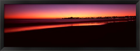 Framed Beach at sunset, Santa Cruz, Santa Cruz County, California, USA Print