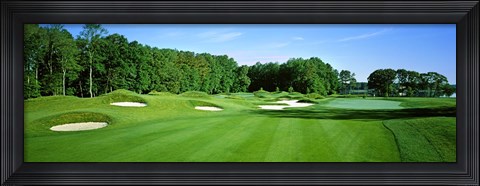 Framed Sand traps in a golf course, River Run Golf Course, Berlin, Worcester County, Maryland, USA Print