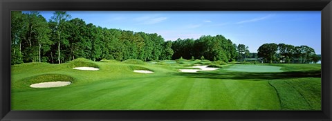 Framed Sand traps in a golf course, River Run Golf Course, Berlin, Worcester County, Maryland, USA Print