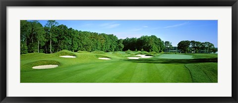 Framed Sand traps in a golf course, River Run Golf Course, Berlin, Worcester County, Maryland, USA Print