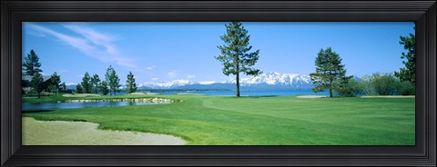 Framed Sand trap in a golf course, Edgewood Tahoe Golf Course, Stateline, Douglas County, Nevada Print