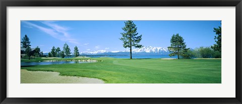 Framed Sand trap in a golf course, Edgewood Tahoe Golf Course, Stateline, Douglas County, Nevada Print