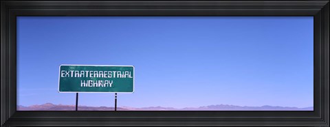 Framed Extraterrestrial Highway sign, Area 51, Nevada, USA Print