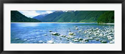 Framed Rocks in a lake, Mackenzie Country, South Island, New Zealand Print