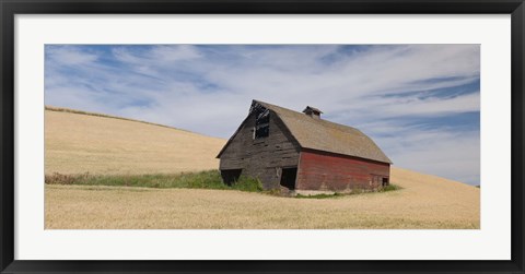 Framed Barn in a wheat field, Colfax, Whitman County, Washington State, USA Print