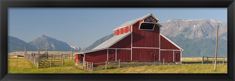 Framed Barn in a field with a Wallowa Mountains in the background, Joseph, Wallowa County, Oregon, USA Print