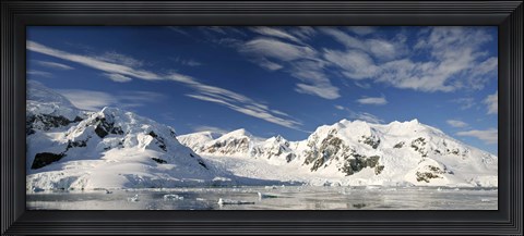 Framed Mountains and glaciers, Paradise Bay, Antarctic Peninsula Print