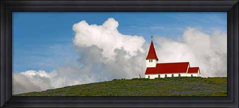 Framed Church on hill, Vik, Iceland Print